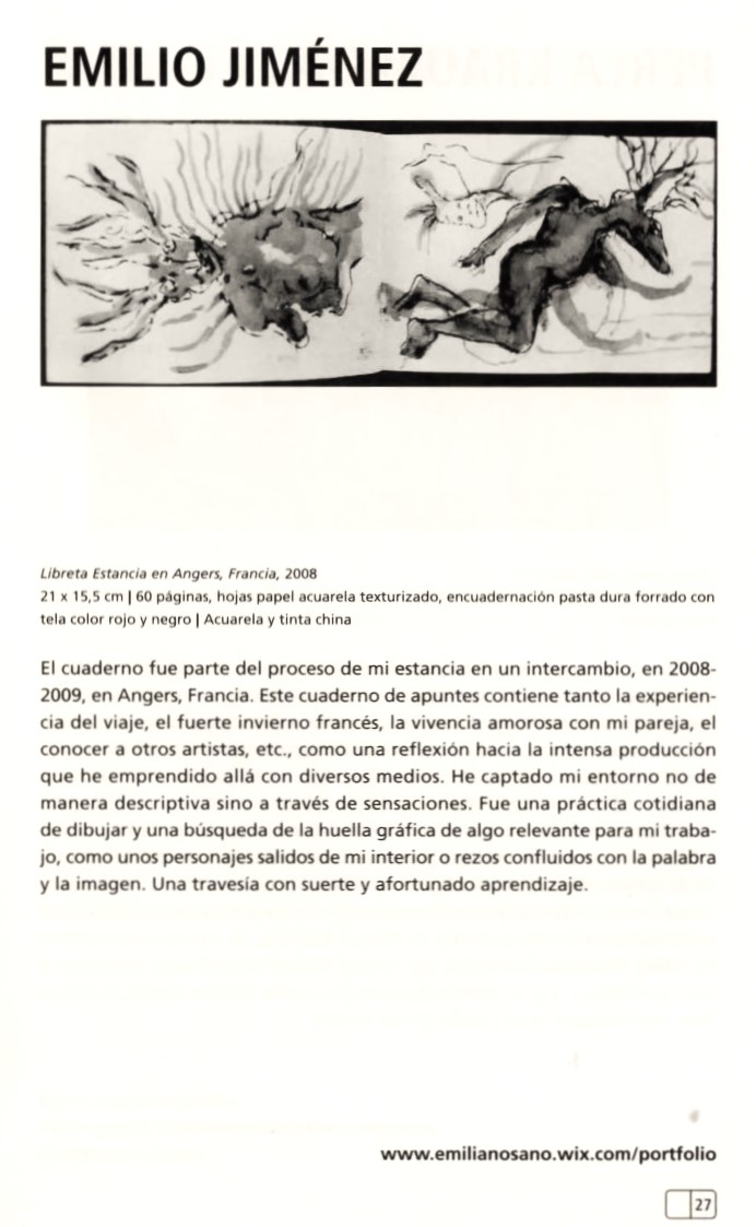 Colaboración de EMILIO JIMONE, Materia sensible, Página 27, 2013.